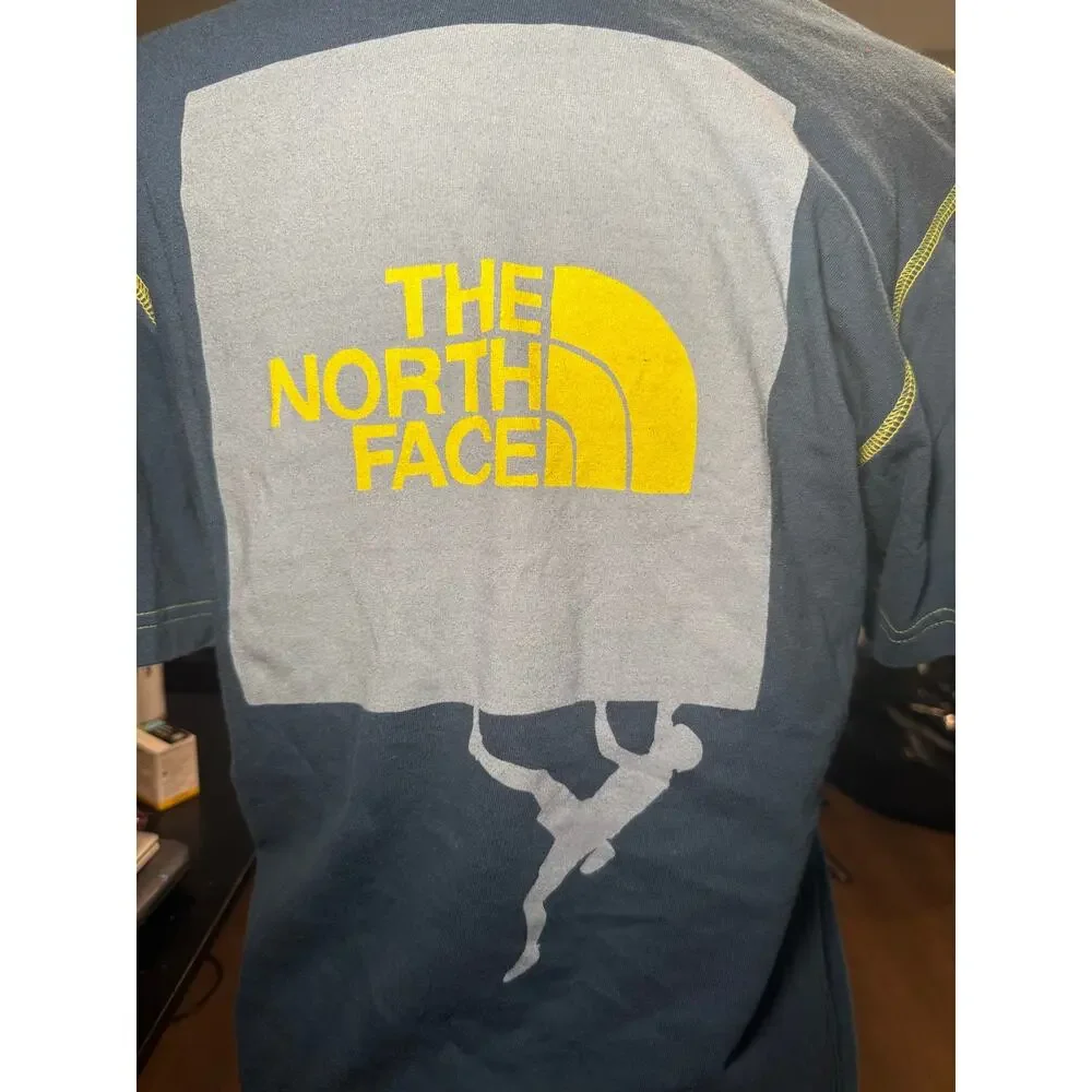 The North Face Climber Graphic Tee, Blue Yellow Contrast Stitch, Men's Small